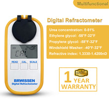 Laden Sie das Bild in den Galerie-Viewer, BRWISSEN Digital Refractometer 5-in-1 Antifreeze Coolant Diesel Exhaust Fluid DEF Tester - Urea Concentration, Antifreeze &amp; Car Windshield Washer Fluid Freeze Point Detector
